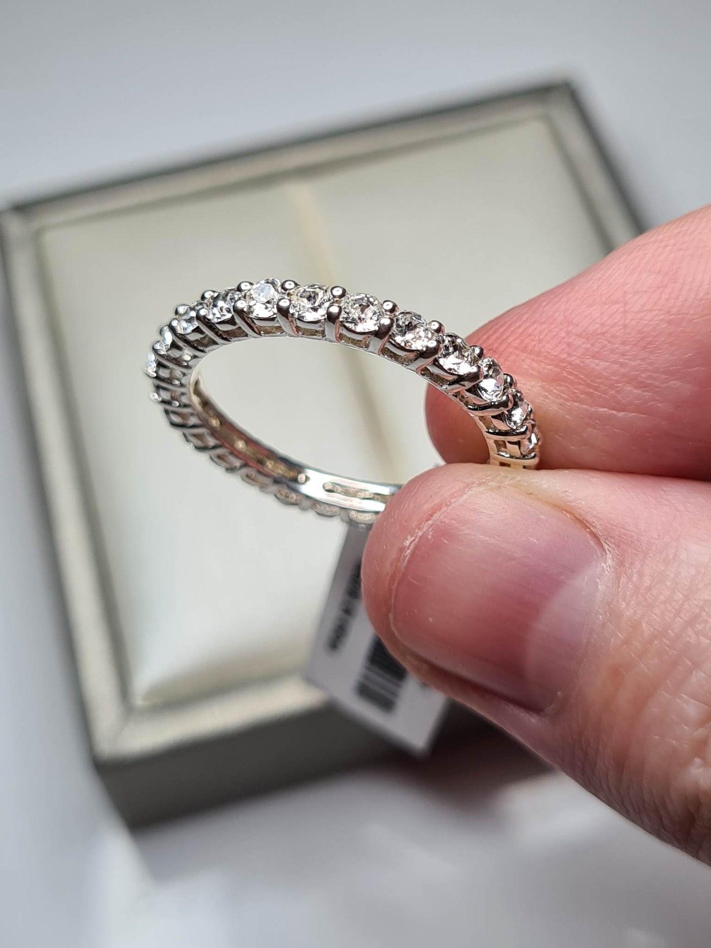 Swarovski Zirconia Eternity Ring Sterling Silver SIZE T