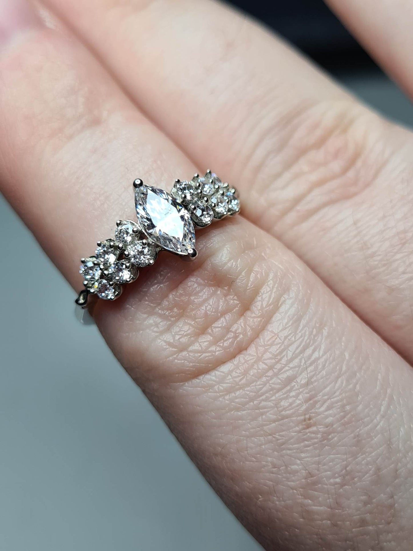 Swarovski Zirconia Marquise Cut Cluster Ring SIZES L, M, P, R, S , T