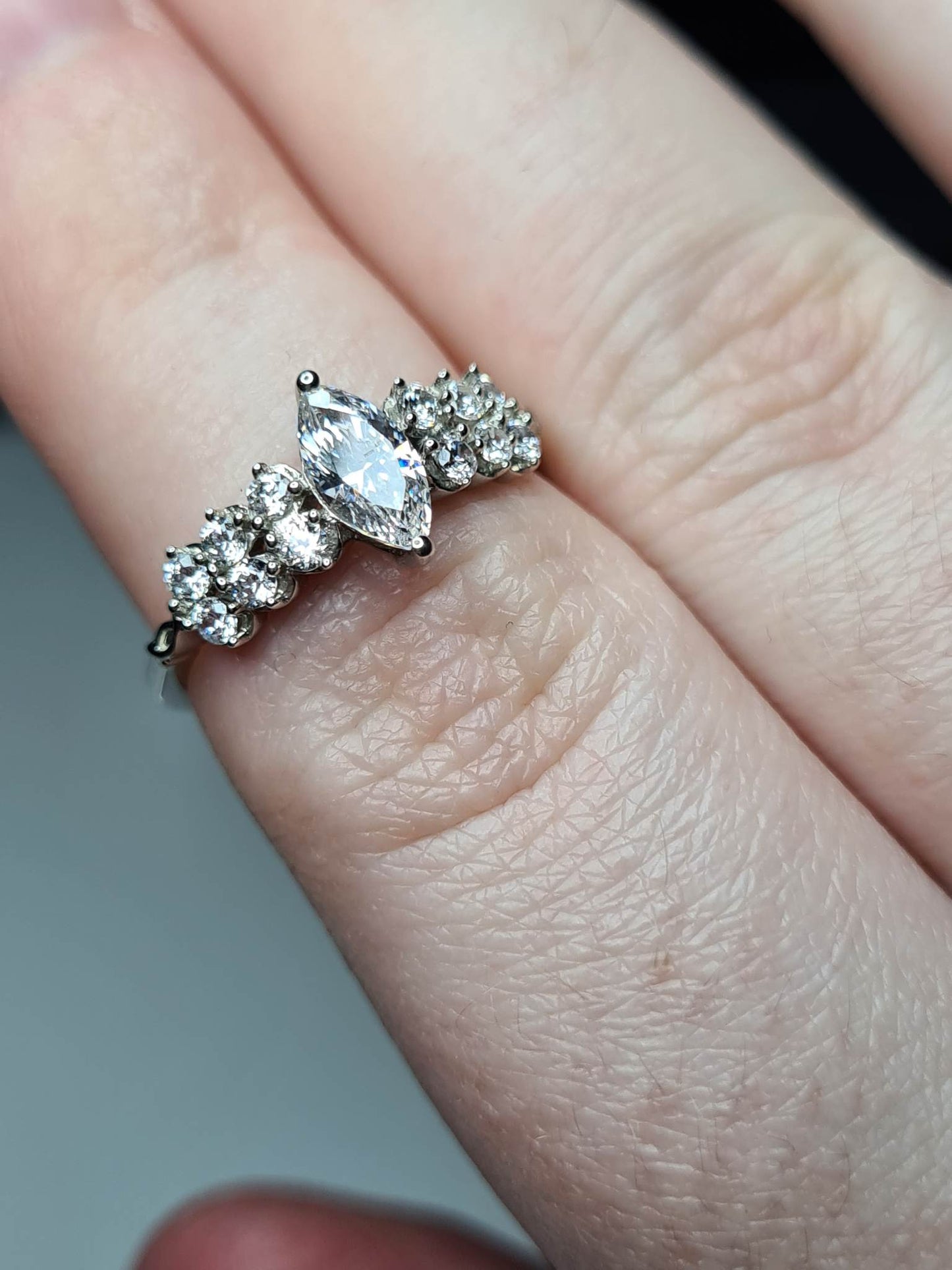 Swarovski Zirconia Marquise Cut Cluster Ring SIZES L, M, P, R, S , T