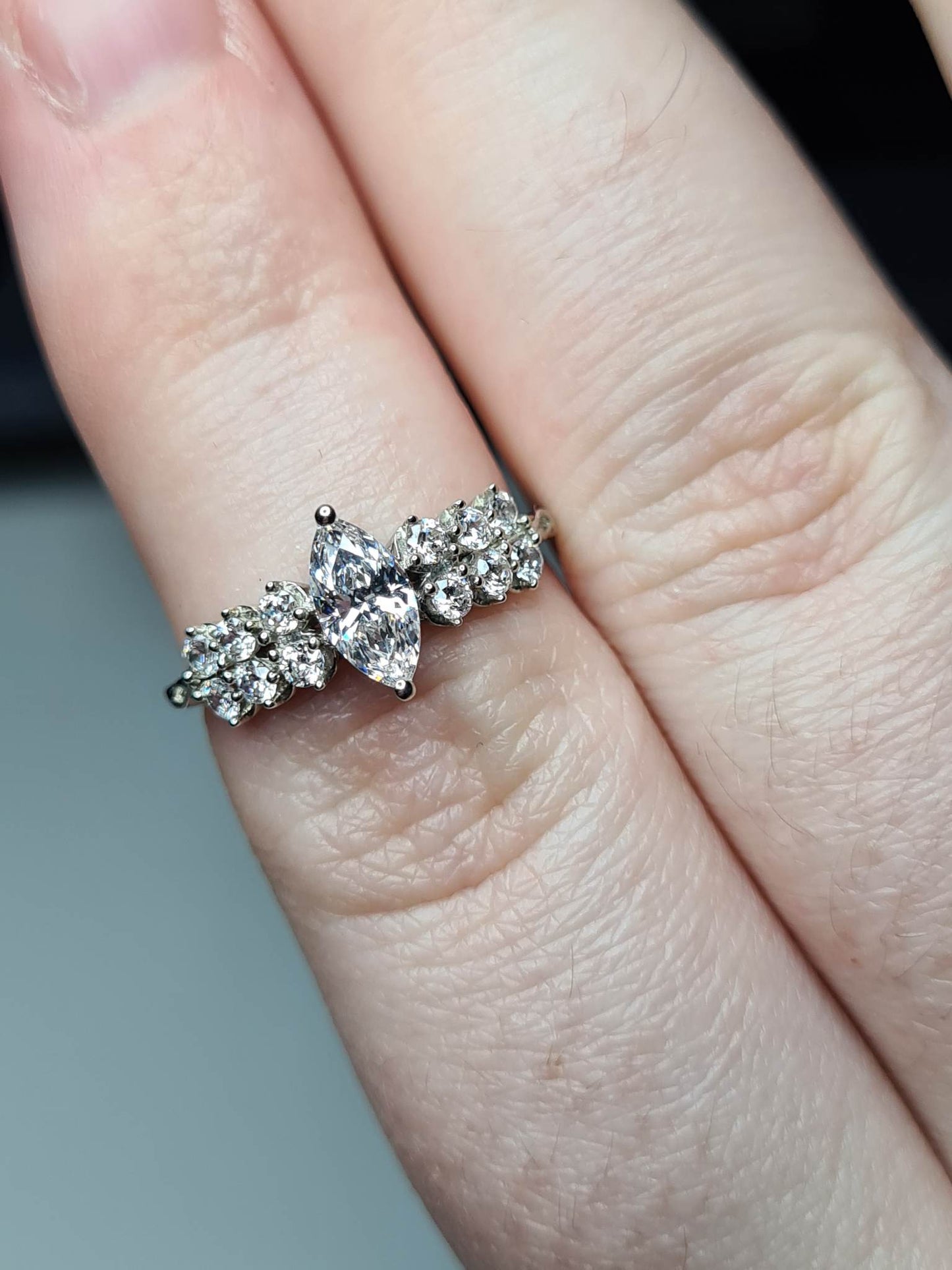 Swarovski Zirconia Marquise Cut Cluster Ring SIZES L, M, P, R, S , T