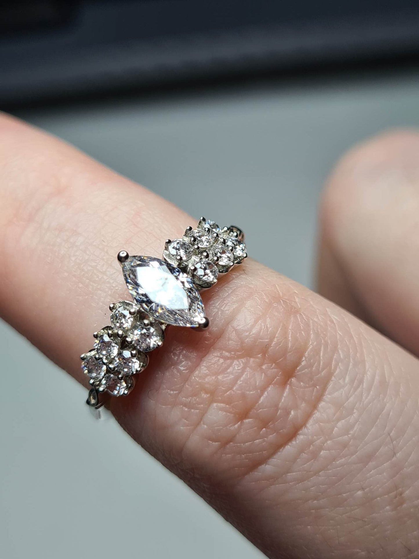 Swarovski Zirconia Marquise Cut Cluster Ring SIZES L, M, P, R, S , T