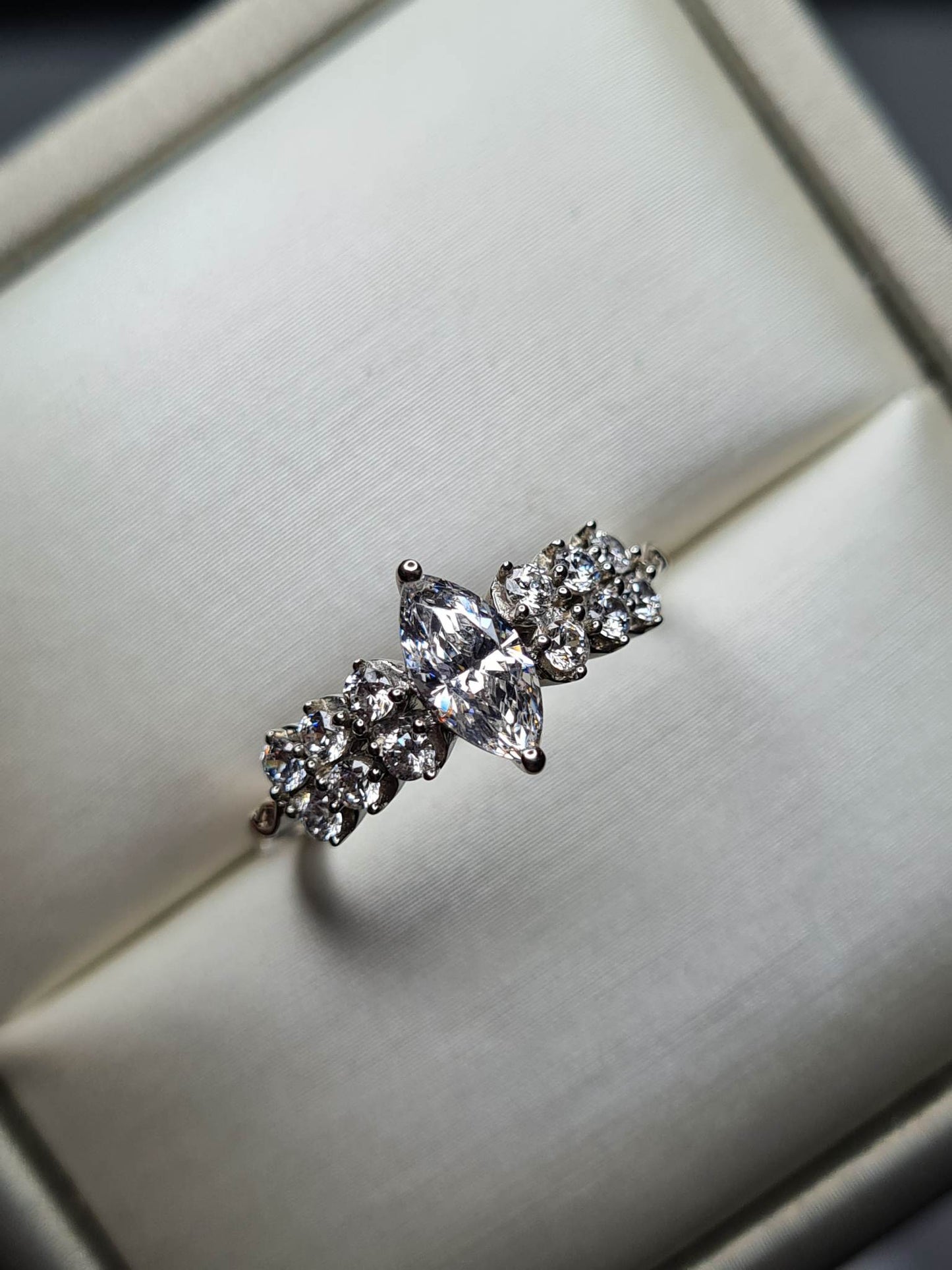 Swarovski Zirconia Marquise Cut Cluster Ring SIZES L, M, P, R, S , T