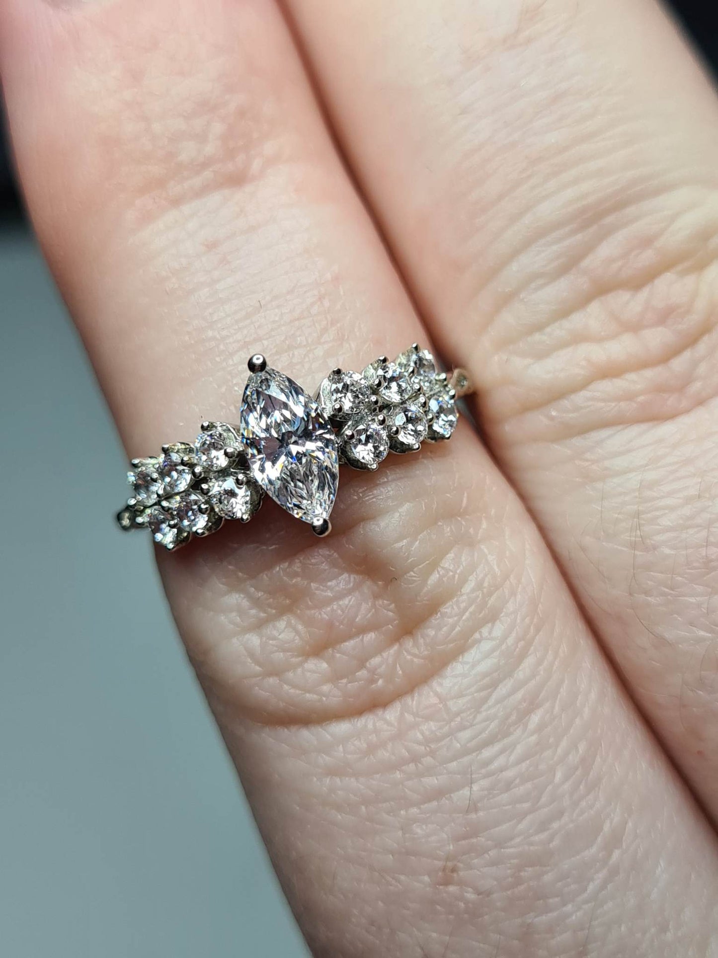 Swarovski Zirconia Marquise Cut Cluster Ring SIZES L, M, P, R, S , T