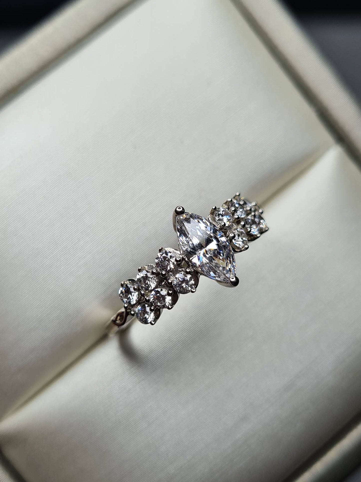 Swarovski Zirconia Marquise Cut Cluster Ring SIZES L, M, P, R, S , T