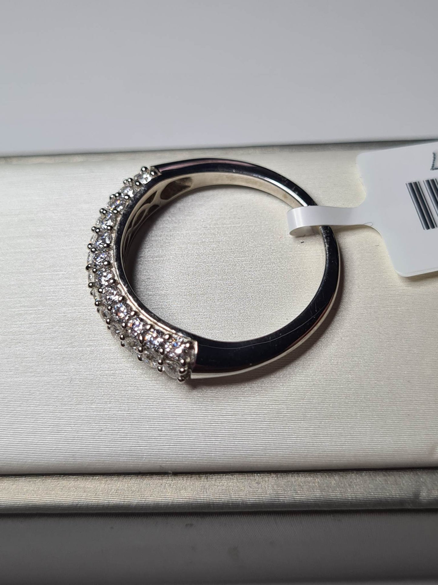 Swarovski Zirconia Half Eternity Cluster Ring 925 Sterling Silver SIZE P