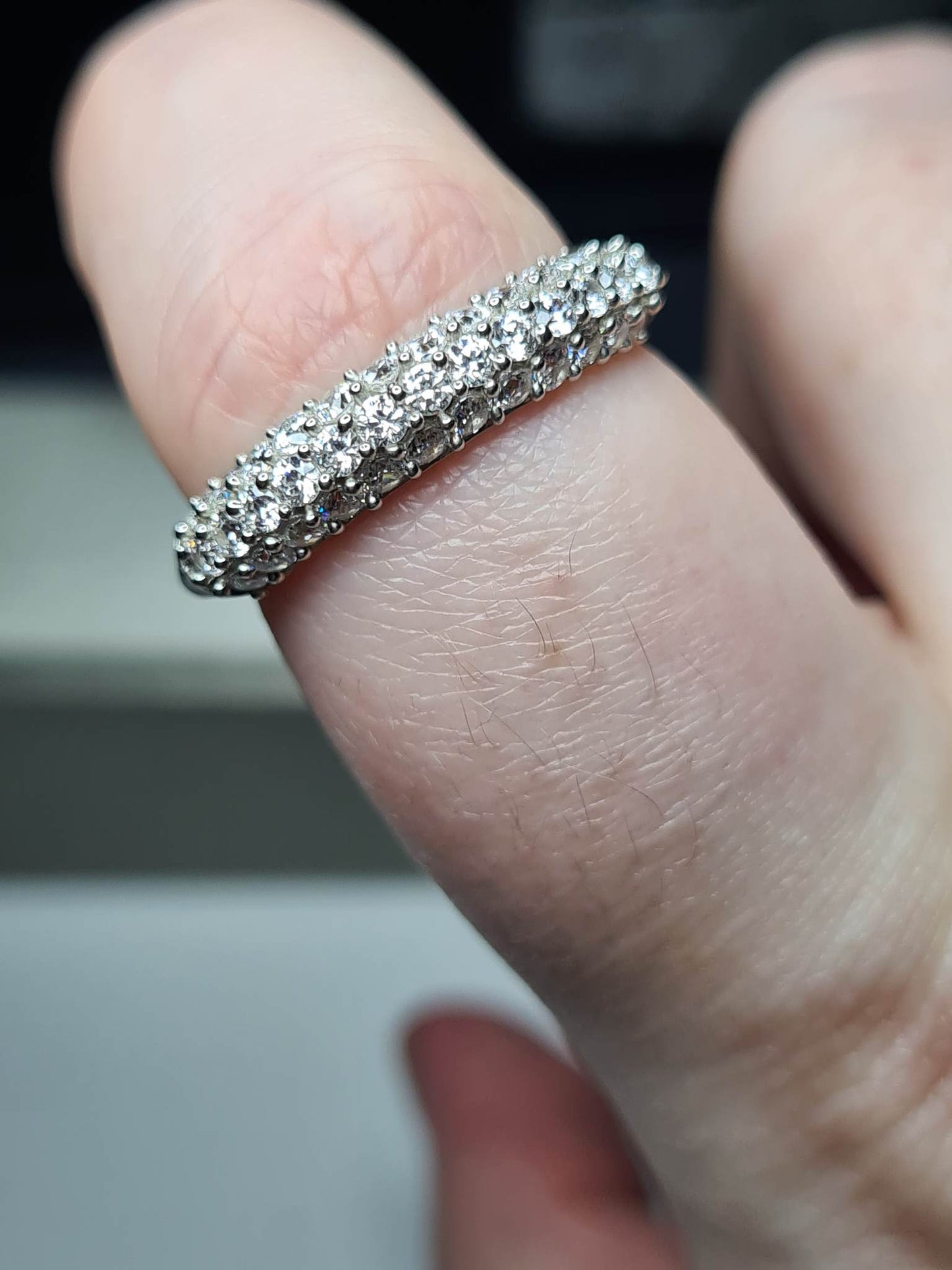 Swarovski Zirconia Half Eternity Cluster Ring 925 Sterling Silver SIZE P