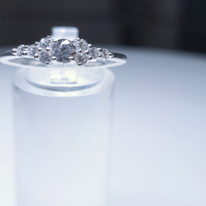 Swarovski Zirconia Engagement Style Cluster Ring 925 Sterling Silver SIZES N,P,Q