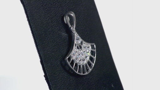 Swarovski Zirconia Unique Fan Style Necklace Set in 925 Sterling Silver