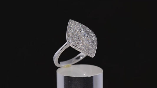 Contemporary Style Swarovski Zirconia Ring Sterling Silver SIZE L