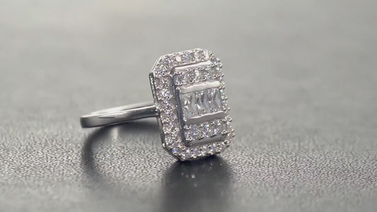 Swarovski Zirconia Cluster Cocktail Style Ring SIZE N