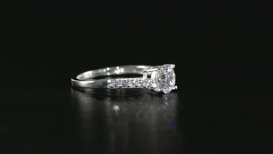 Swarovski Zirconia Bypass Ring Sterling Silver SIZES J,Q,T
