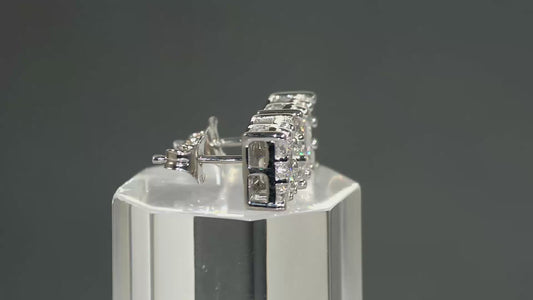 3.35Ct SWAROVSKI ZIRCONIA Cluster Stud Earrings 925 Sterling Silver Earrings