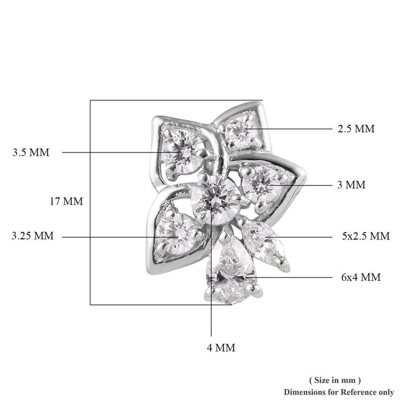 Swarovski Zirconia Floral Stud Earrings 925 Sterling Silver