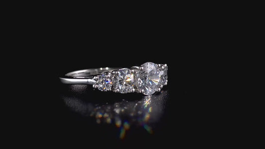 Swarovski Zirconia 5 Stone Half Eternity Style Ring SIZE L