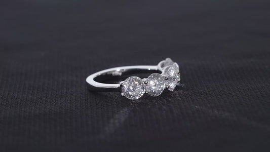 3.99ct 5 stone moissanite Ring 925 sterling silver SIZE O