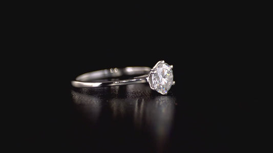 1ct Moissanite Solitaire Ring 925 Sterling Silver SIZE S