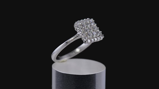 Swarovski Zirconia Cluster Ring Sterling Silver SIZE S