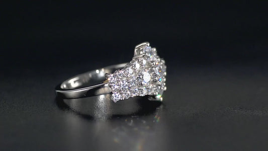 Swarovski Zirconia Crown Ring Sterling Silver SIZES K, Q