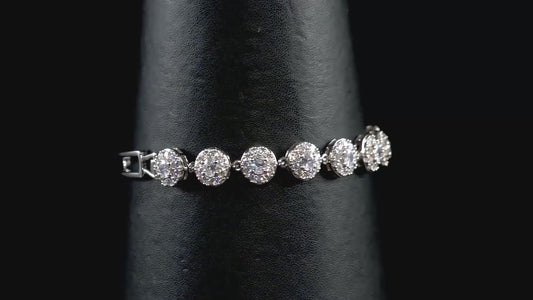 Swarovski Zirconia Halo Bracelet 925 Sterling Silver