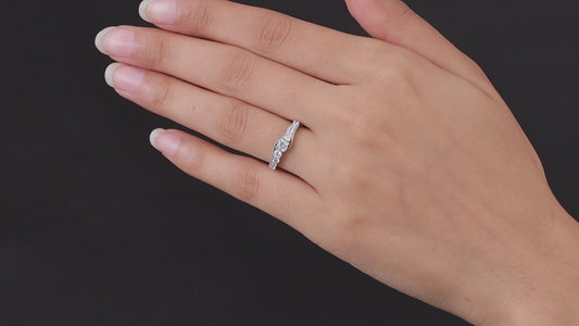 1.3ct Simulated Diamond Bypass Ring Sterling Silver SIZES M,O