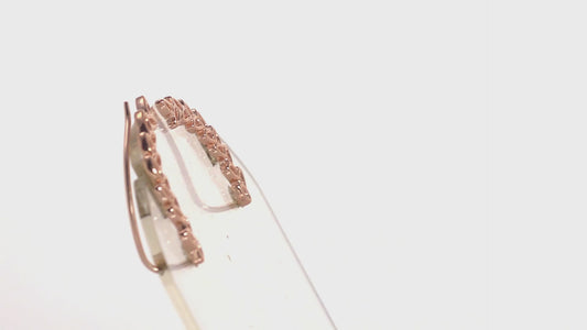 Rose Gold Overlay 925 Sterling Silver Wheat inspired Earrings