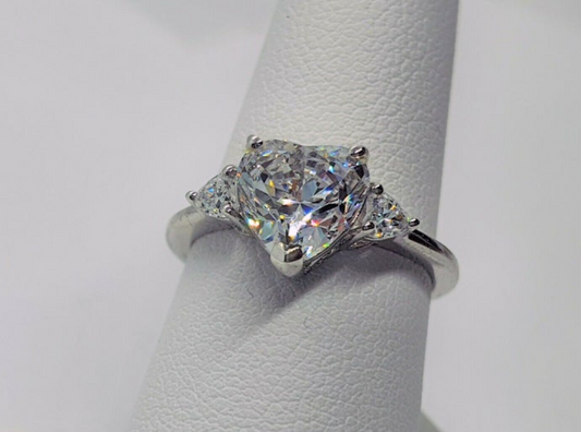 Swarovski Zirconia Heart Ring sterling silver SIZE R