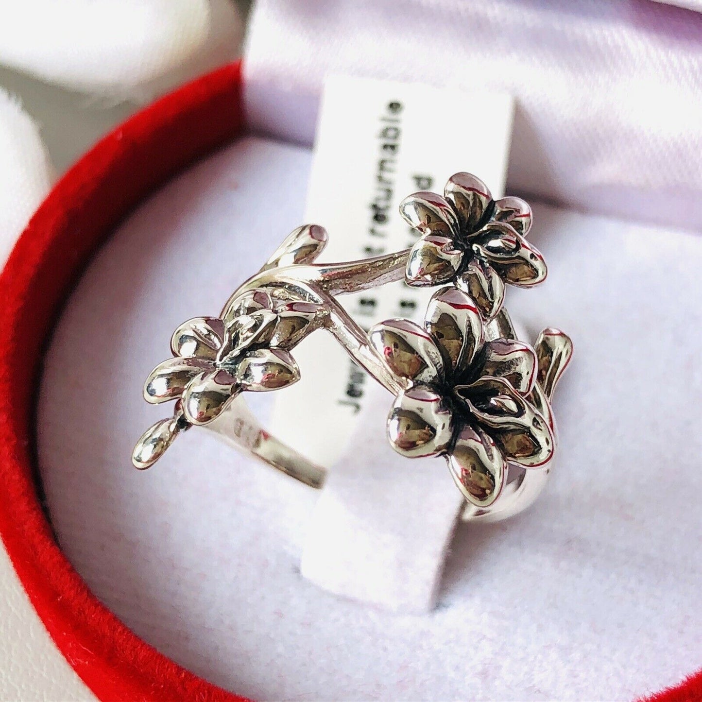 925 Sterling Silver Floral Ring SIZE N