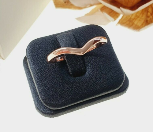 Rose Gold Overlay 925 Sterling Silver Wishbone Ring SIZE I