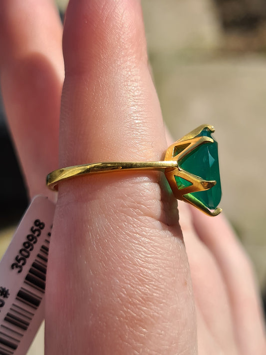 Verde Onyx Solitaire Ring SIZE O