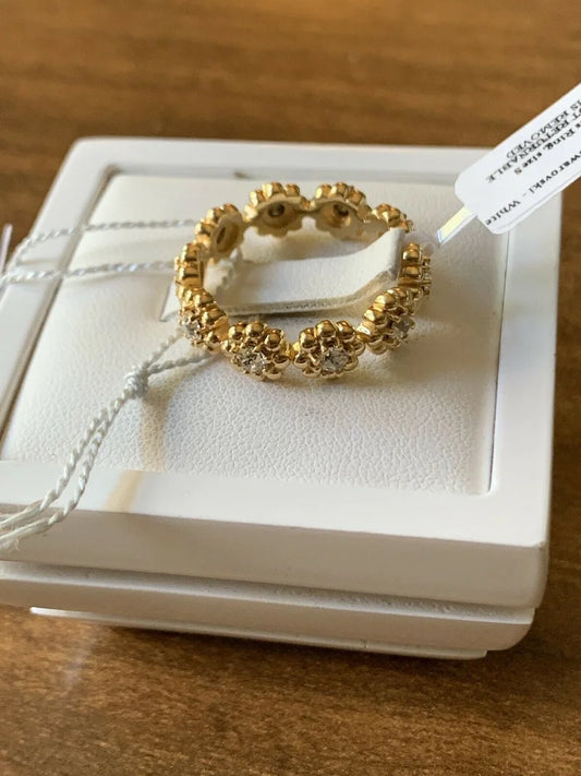 Swarovski Zirconia Floral Band Ring SIZE M