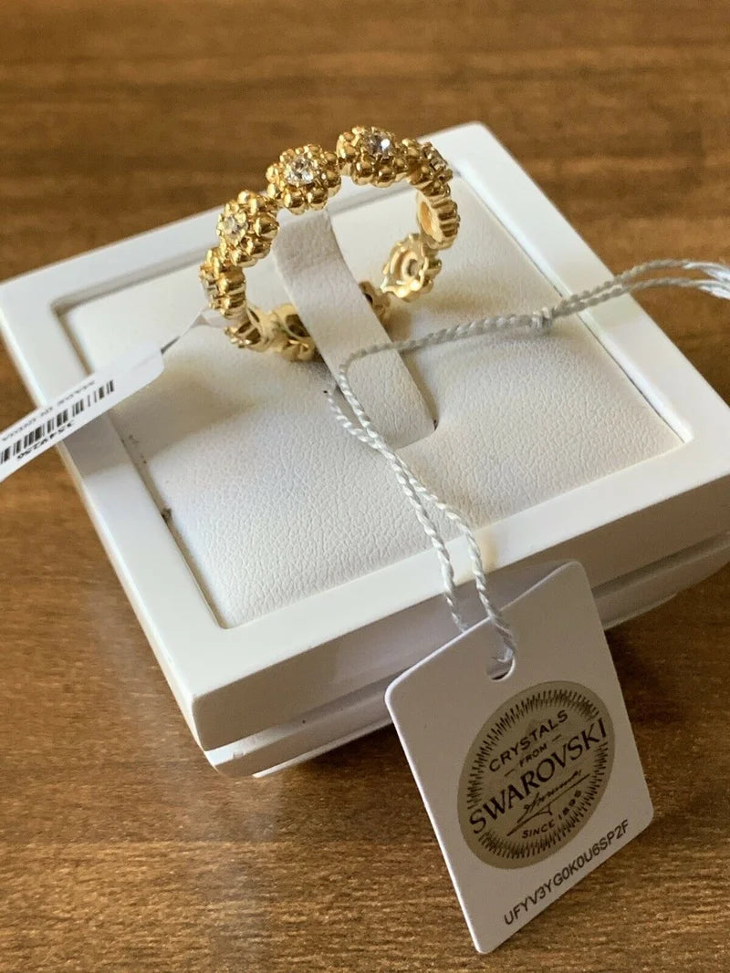 Swarovski Zirconia Floral Band Ring SIZE M