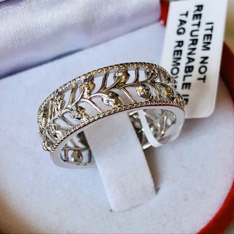 Natural Diamond Band Ring 925 Sterling Silver SIZE M