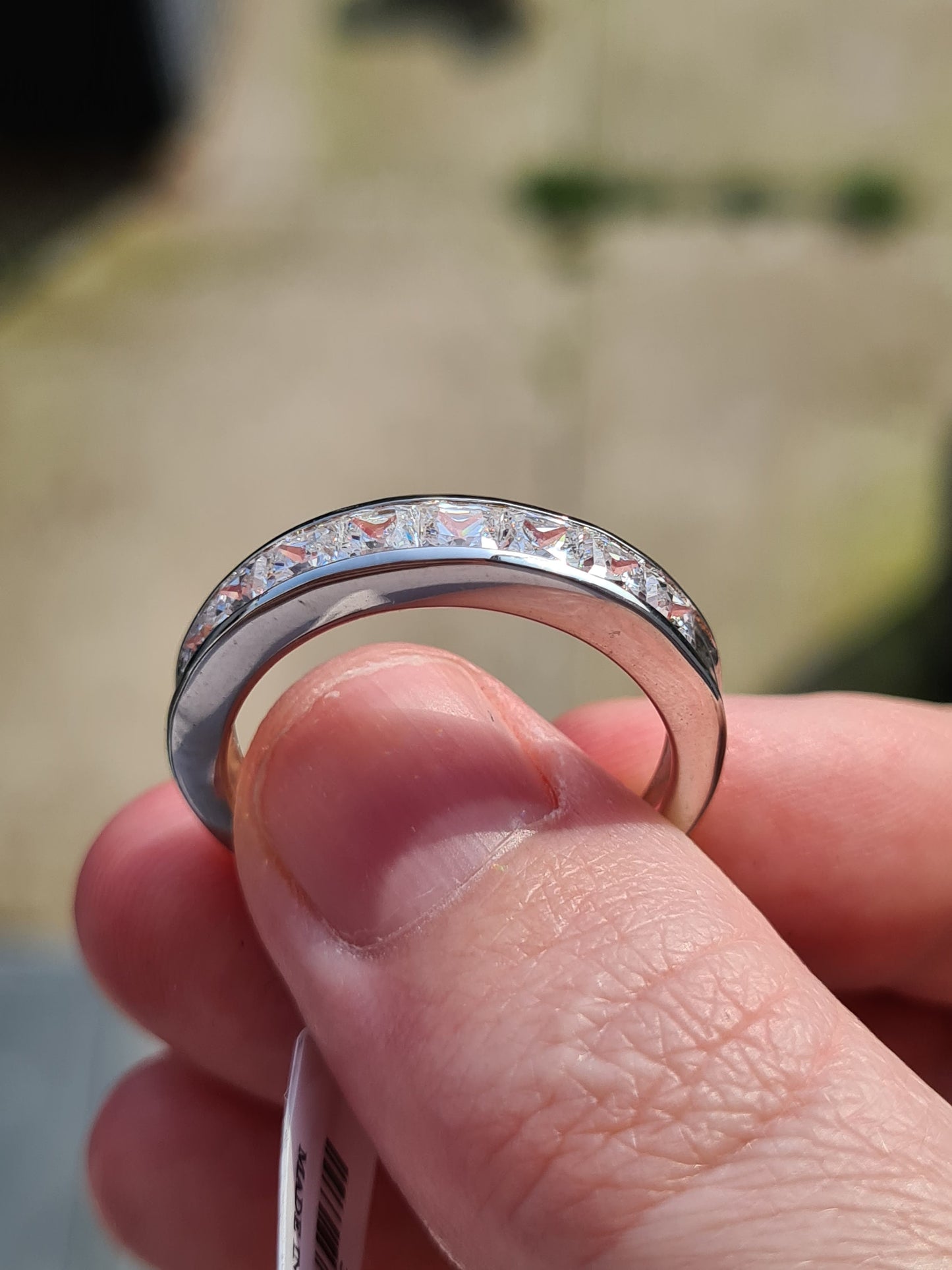 Swarovski zirconia Half Eternity Band Ring SIZE V