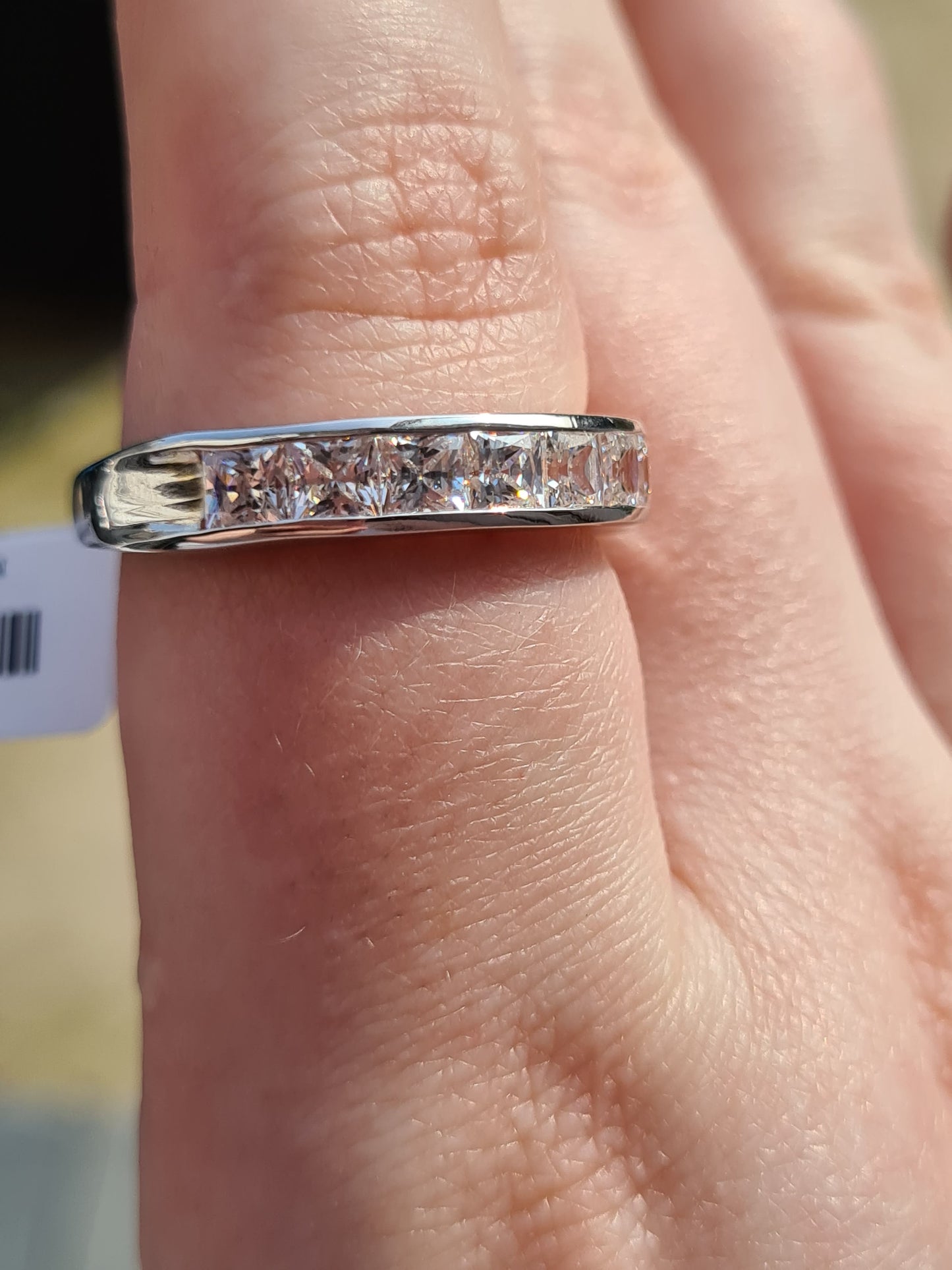 Swarovski zirconia Half Eternity Band Ring SIZE V