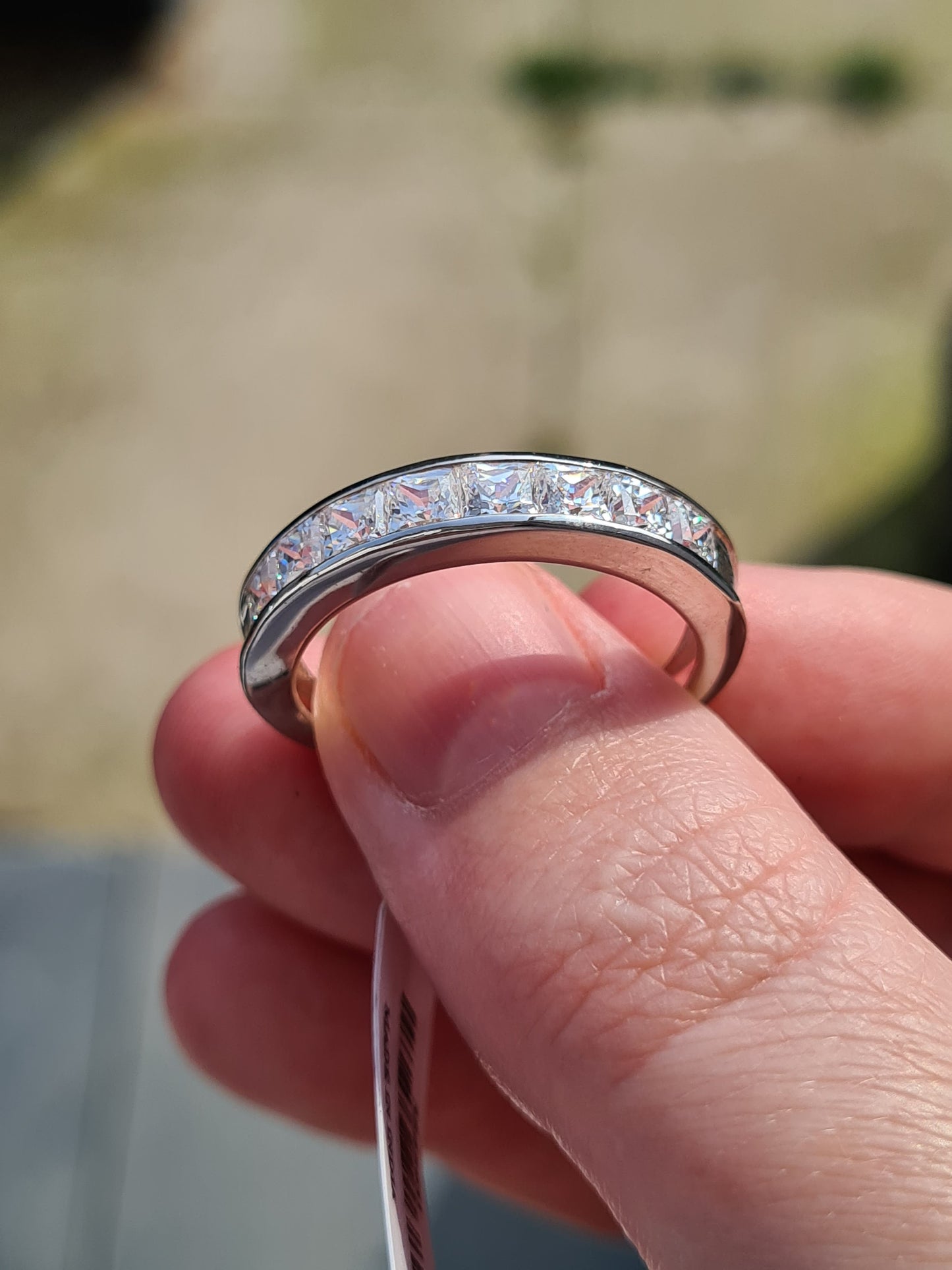 Swarovski zirconia Half Eternity Band Ring SIZE V