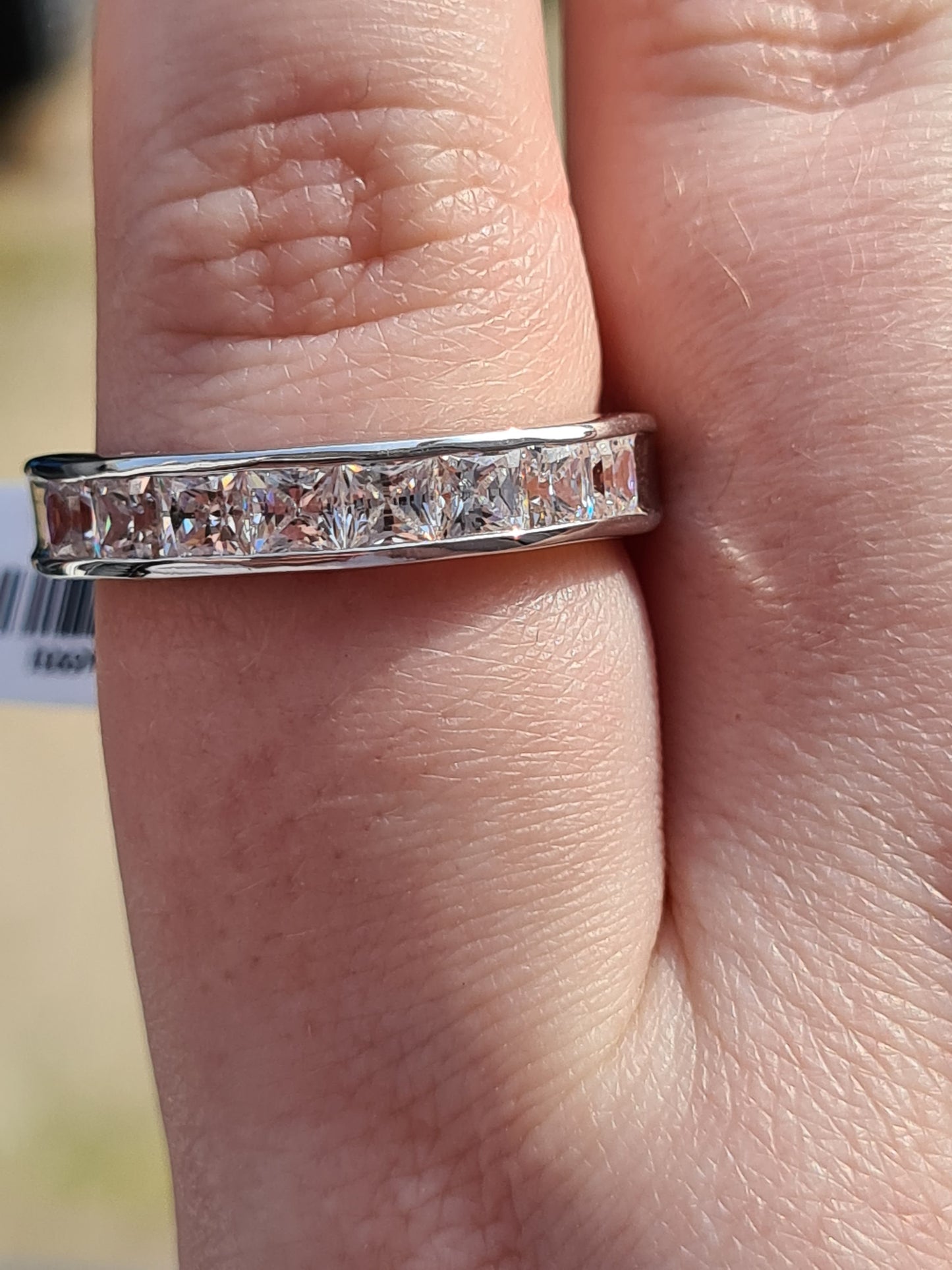 Swarovski zirconia Half Eternity Band Ring SIZE V