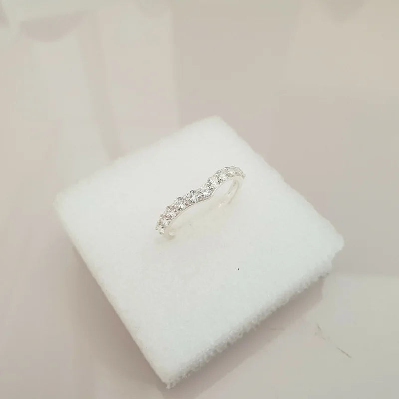 Swarovski zirconia Wish Bone Ring 925 Sterling Silver SIZE N