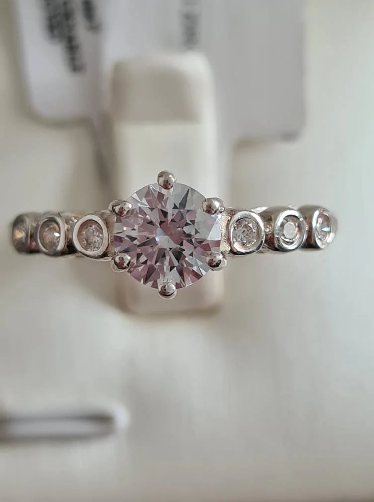 Swarovski Zirconia Round Cut Trilogy Ring SIZE P