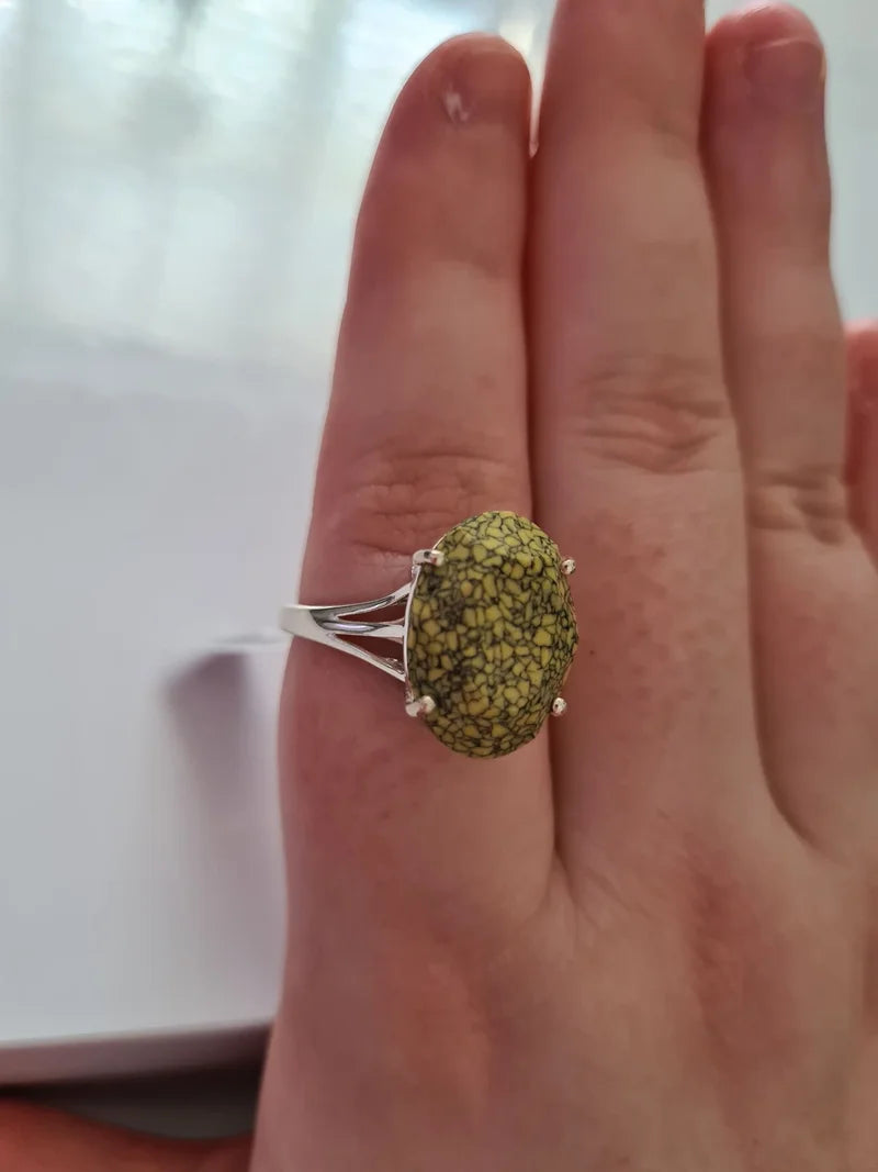 Rare Swarovski Crystal Set in Sterling Silver Ring SIZE T