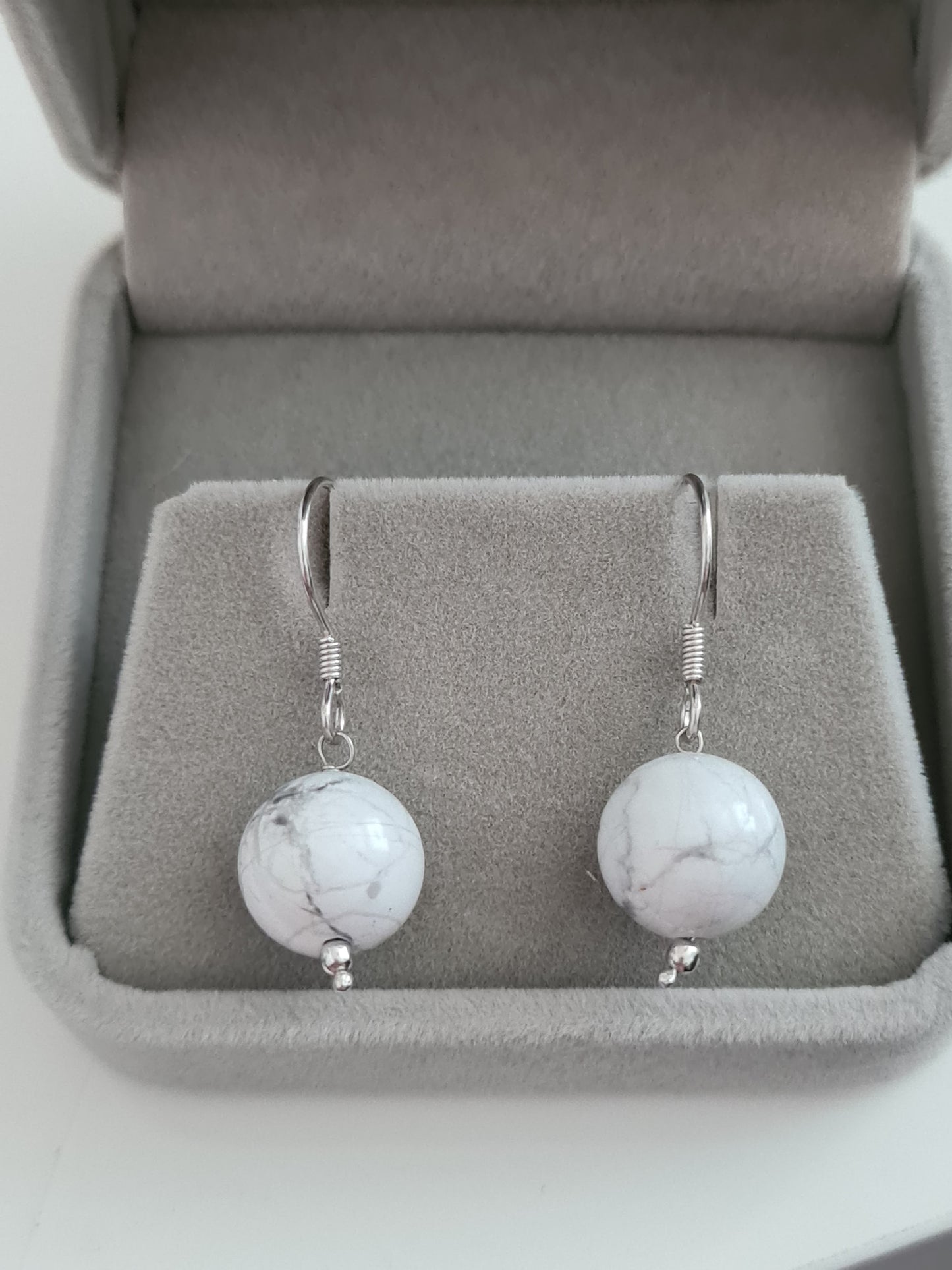 White Howlite Earrings
