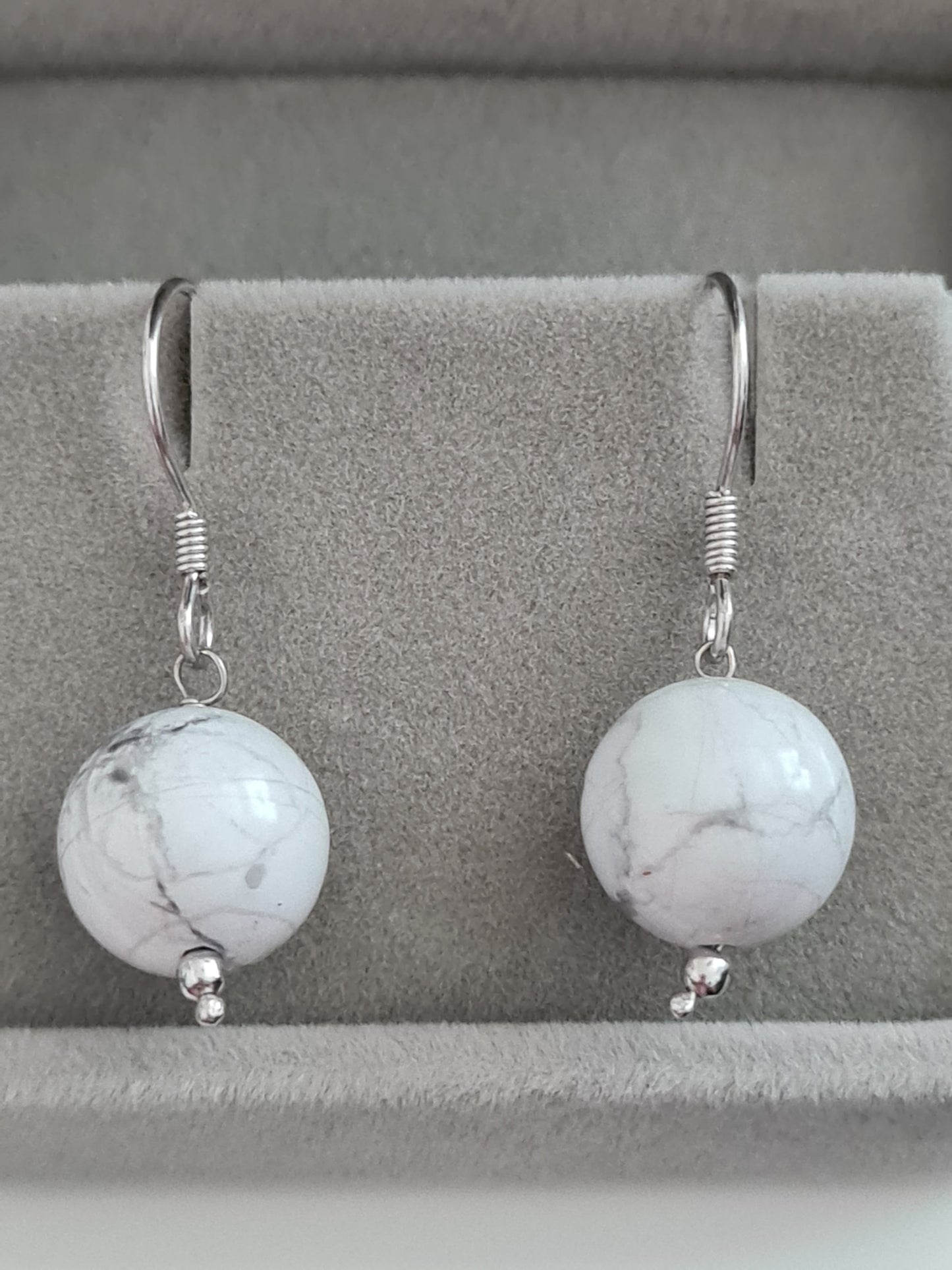 White Howlite Earrings