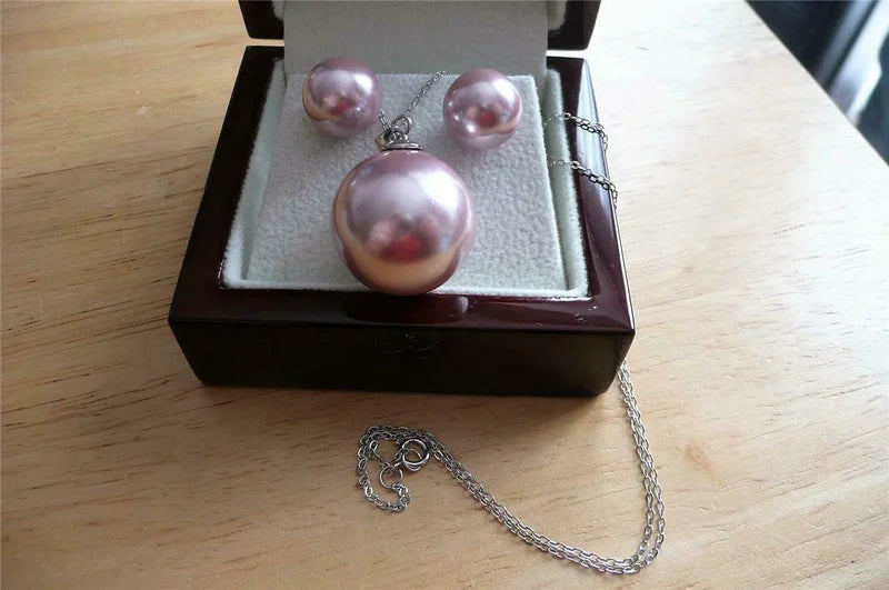 Pearl 2 Piece Set:  Necklace And Earrings