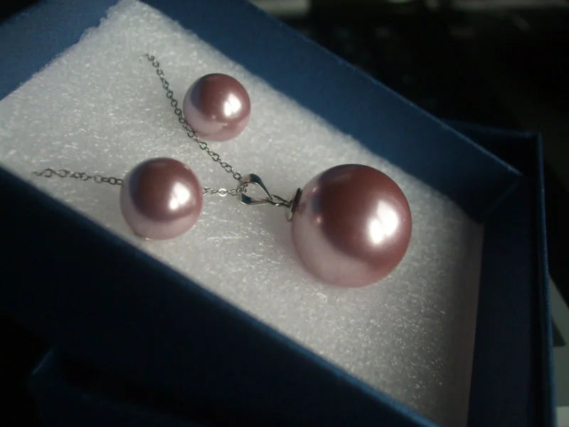 Pearl 2 Piece Set:  Necklace And Earrings