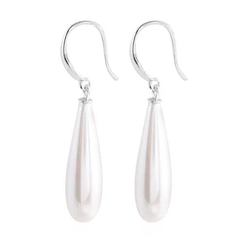 White Shell Drop Earrings