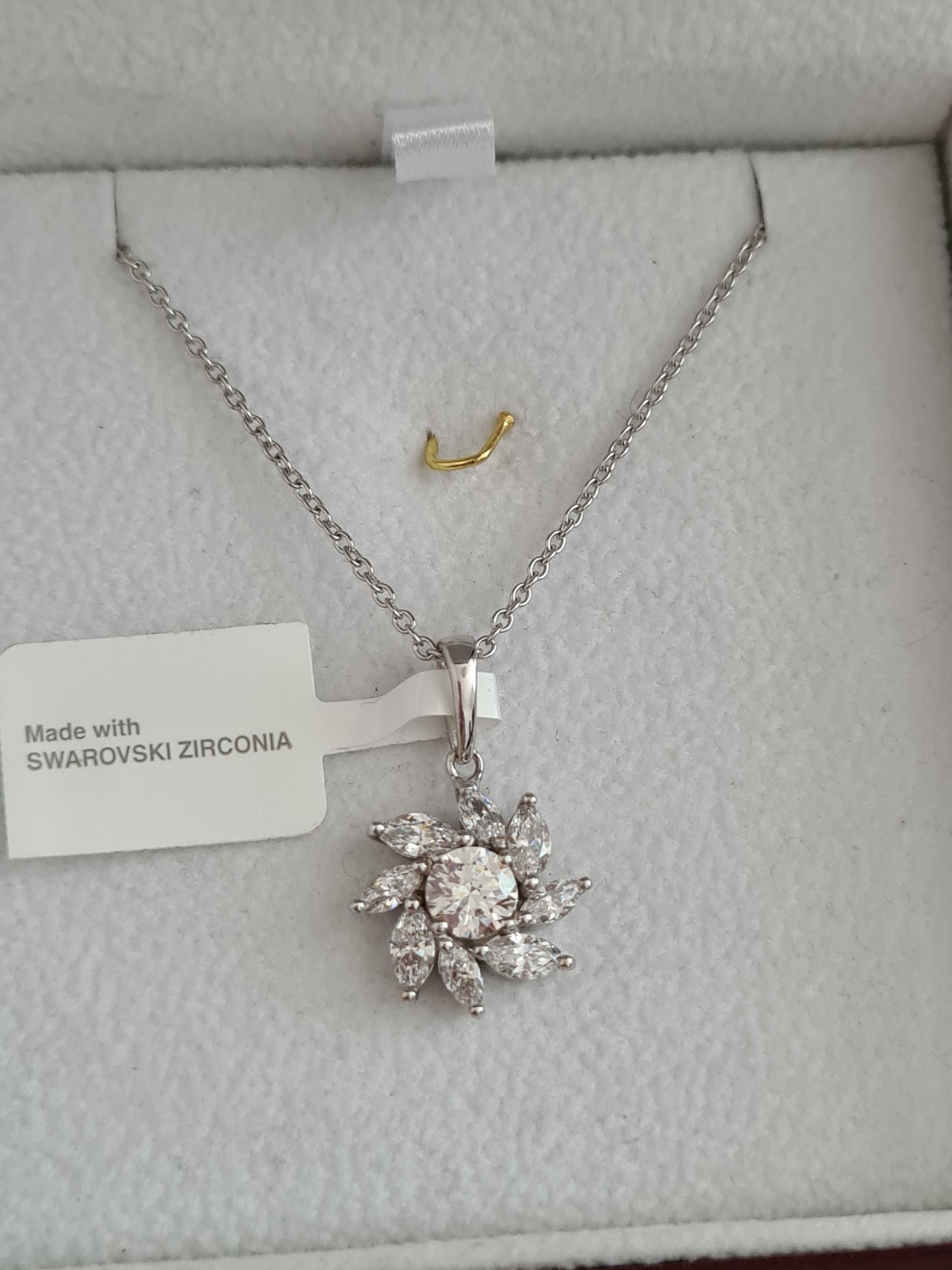 Swarovski Zirconia Floral Cluster Necklace