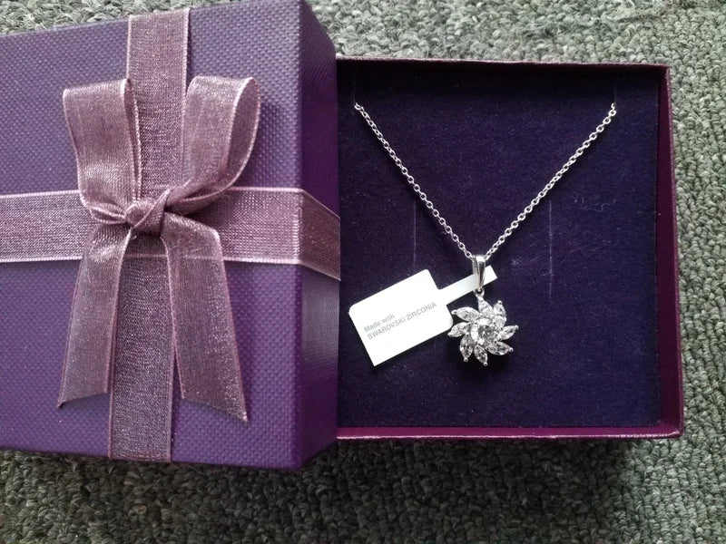 Swarovski Zirconia Floral Cluster Necklace