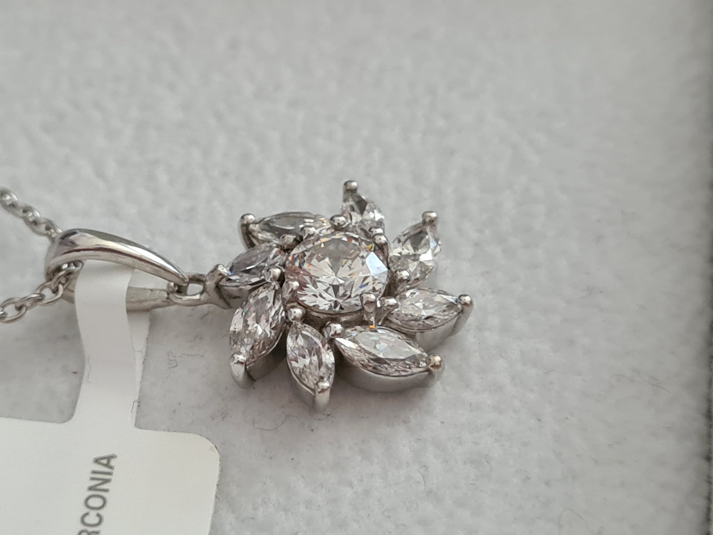 Swarovski Zirconia Floral Cluster Necklace