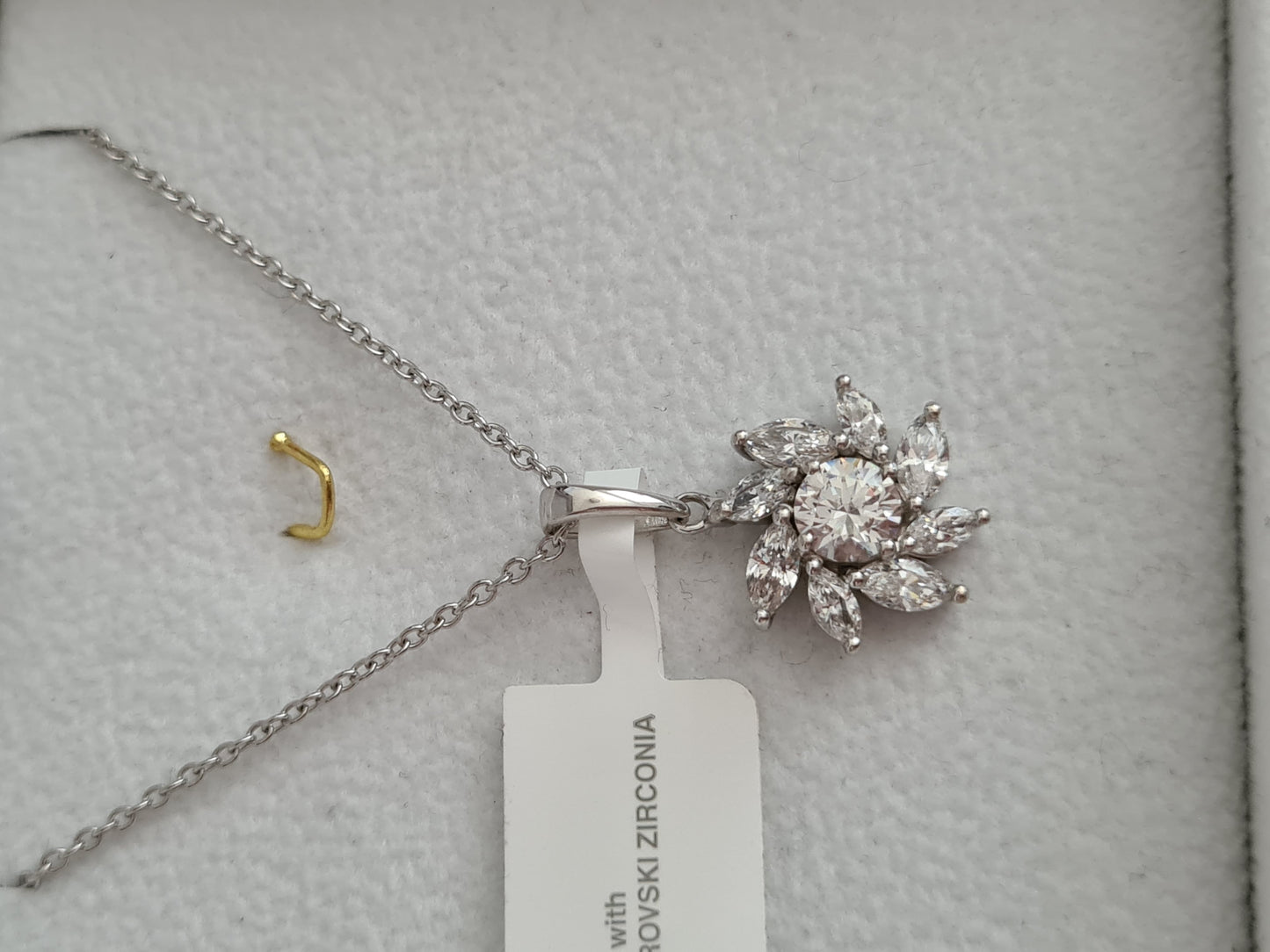 Swarovski Zirconia Floral Cluster Necklace