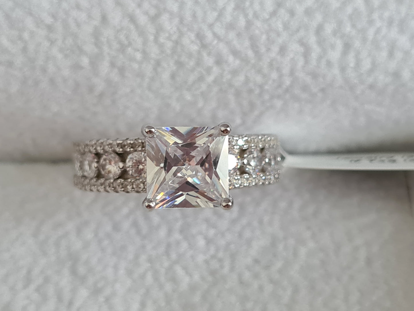 Princess Cut Simulated Diamond Ring 925 Sterling Silver SIZES L,M