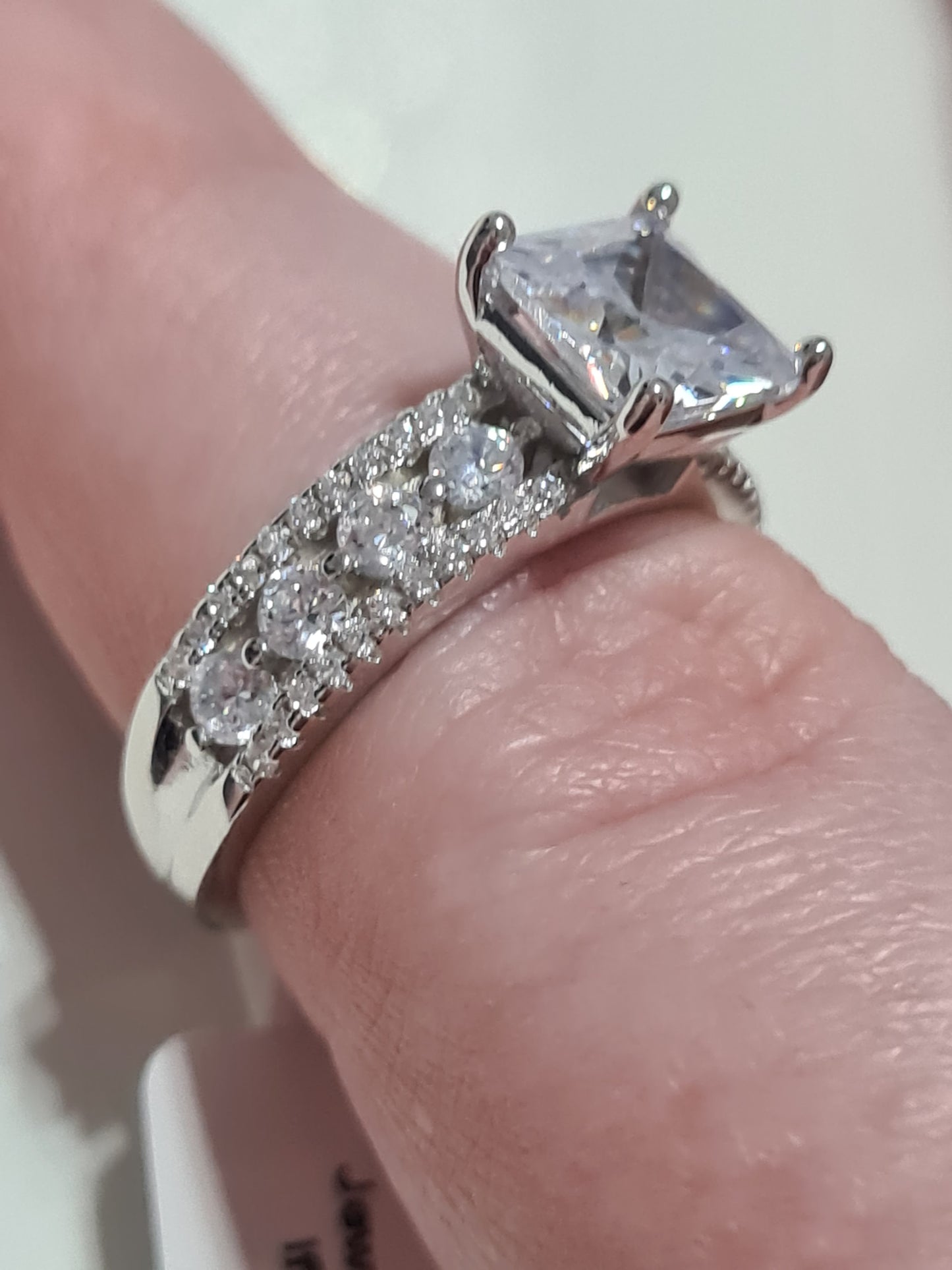 Princess Cut Simulated Diamond Ring 925 Sterling Silver SIZES L,M